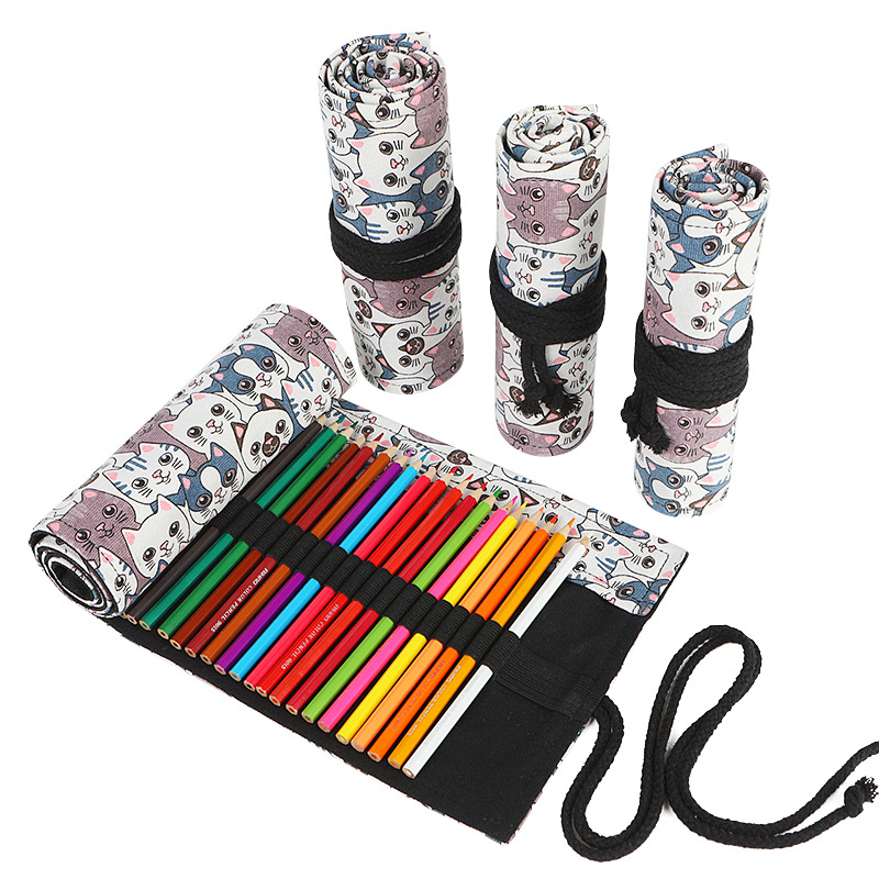 Pen Pouch Roll - 72 слота, школьный пенал, рулонный пенал,