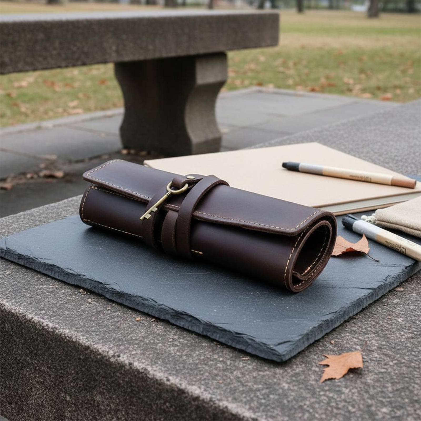 Кожаный складной чехол для кан – обзор и цена Pen Pouch Roll